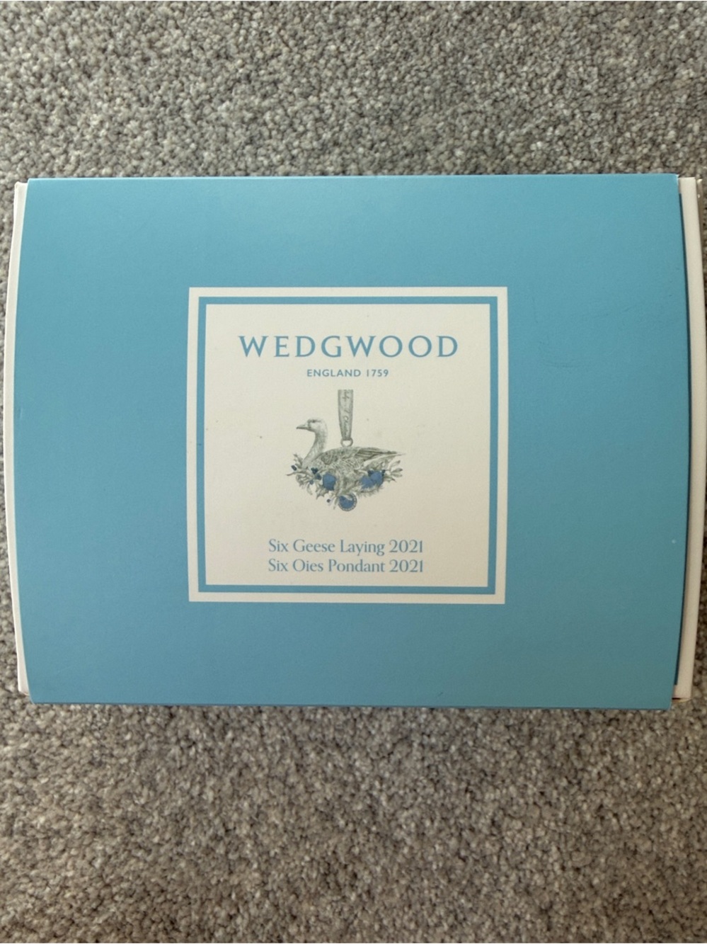Wedgwood Six Geese Laying Holiday Christmas Ornament New in Box